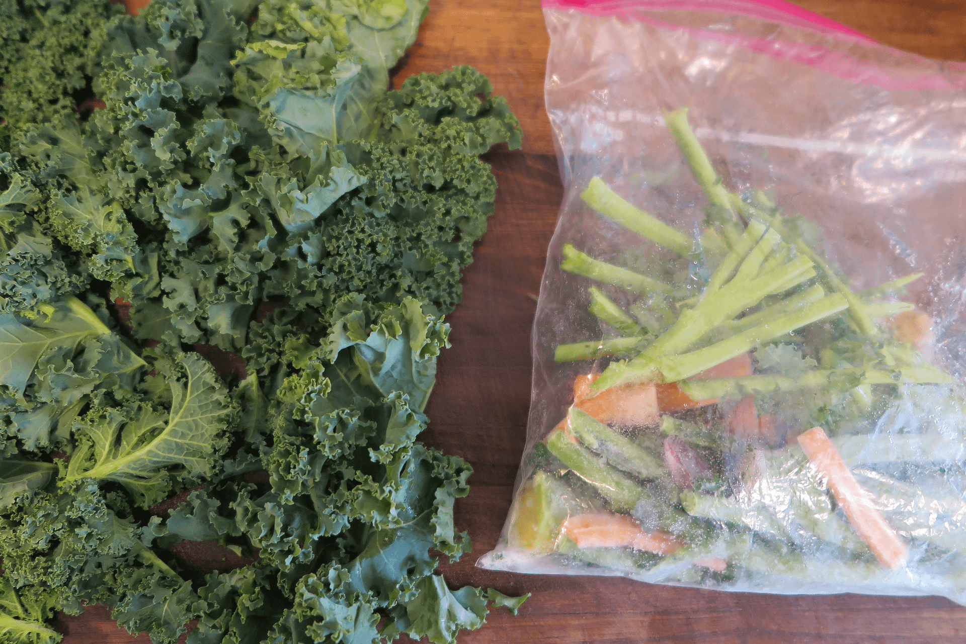 prepped kale